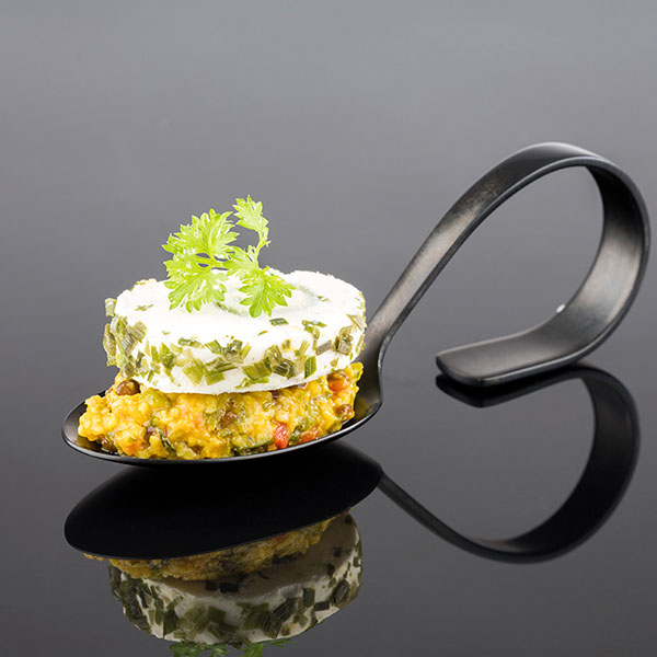 Ложка для комплимента «Классик»;сталь нерж.;,H=40,L=120,B=45мм;черный,матовый