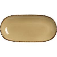 Блюдо «Террамеса Вит» овальное;фарфор;,H=20,L=255,B=130мм;бежев.