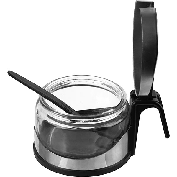 Пармезанница;стекло,сталь нерж.;225мл;D=90,H=70,B=125мм;серебрист.