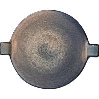 Блюдо «Пати»;фарфор;D=25см;серый,синий