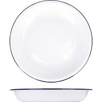 Тарелка глубокая эмалиров.;сталь;D=24см;белый,синий