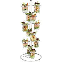 Этажерка для фуршетных емкостей d=6см*12;сталь;D=22,H=59см;металлич.