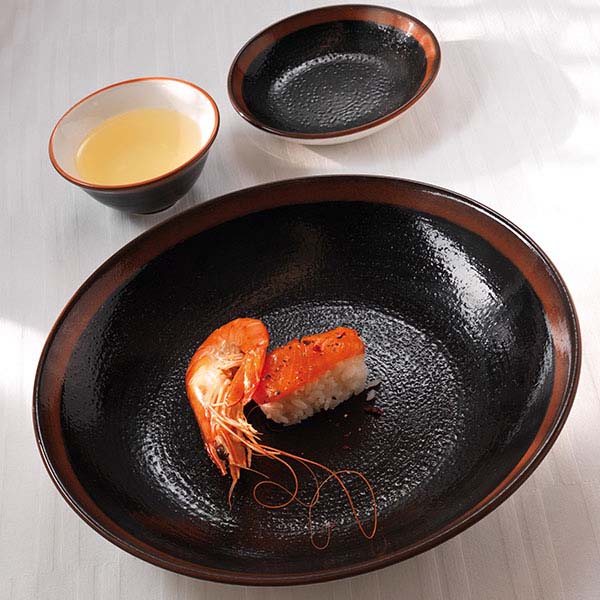 Салатник «Кото»;фарфор;0,7л;D=205,H=40мм;черный,коричнев.