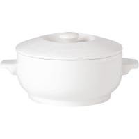 Чашка бульонная «Симплисити Вайт» с крышк.;фарфор;450мл;D=12,H=6,L=17см;белый
