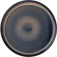 Блюдо «Пати»;фарфор;D=25,H=2см;серый,синий