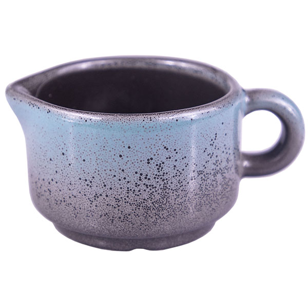 Сливочник «Млечный путь бирюза»;фарфор;50мл;D=65мм;бирюз.,черный