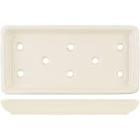 Тарелка «Прозрачный» №17;фарфор;,H=21,L=195,B=100мм;коричнев.