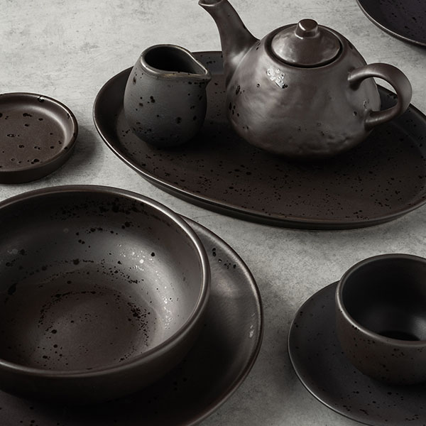 Тарелка «Оникс» без полей;керамика;D=15см;черный