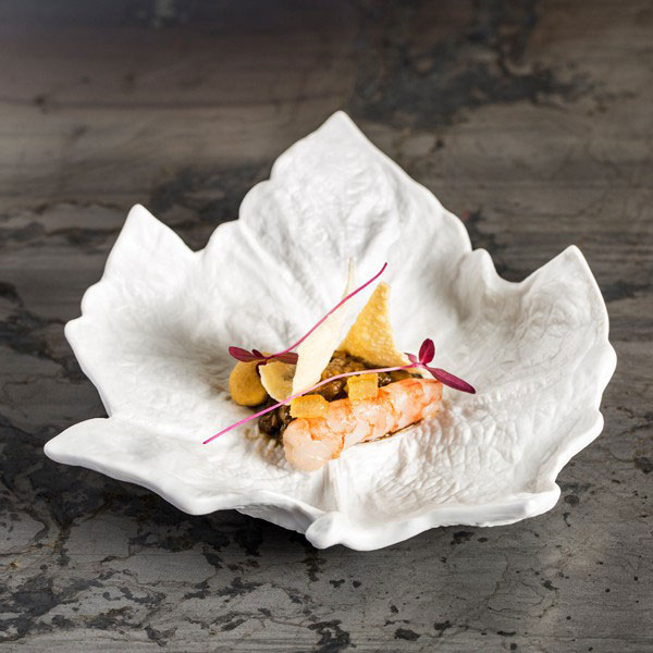 Тарелка «Ботаника» для презентаций;фарфор;,H=35,L=175,B=165мм;белый,матовый