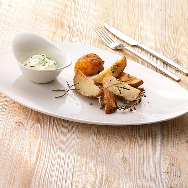 Блюдо «ФриСтайл»;фарфор;,H=15,L=375,B=245мм;белый