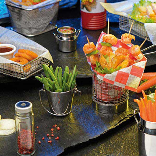 Корзинка для картофеля фри;сталь нерж.;D=8,H=8см;металлич.