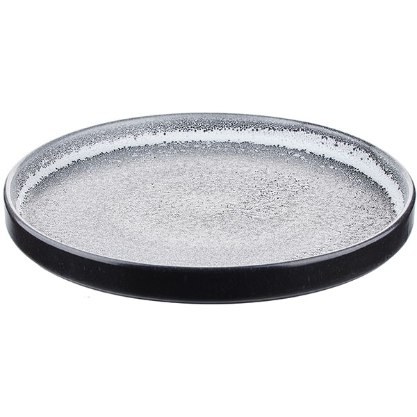 Блюдо «Млечный путь»;фарфор;D=25см;черный,серый