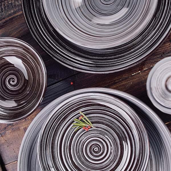 Блюдце «Пинки»;керамика;D=15см;серый