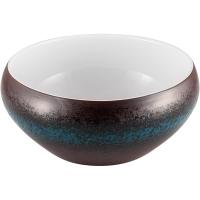 Салатник «Эстиа»;фарфор;,H=8,L=18см;синий,коричнев.