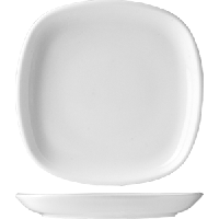 Тарелка «Капри» квадратная;фарфор;,H=3,L=25,B=25см;белый