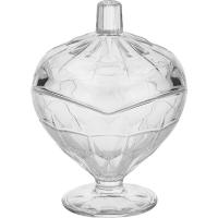 Конфетница с крышкой;стекло;288мл;,H=14,8см;прозр.