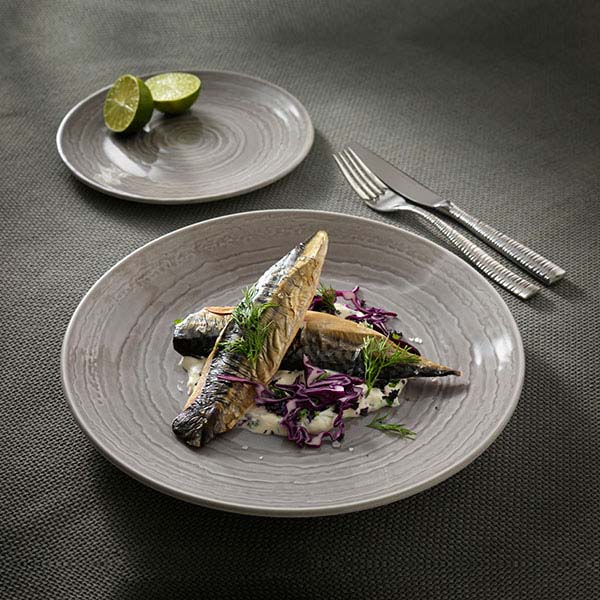 Тарелка «Скейп Грей»;фарфор;D=28,5см;серый