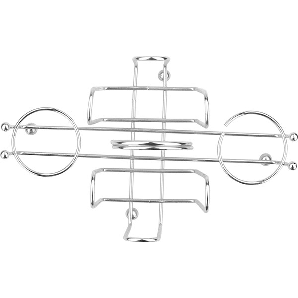 Подставка д/пак.сахара, солонки, перечница;металл;,H=13,5,L=20,5,B=12,3см;металлич.