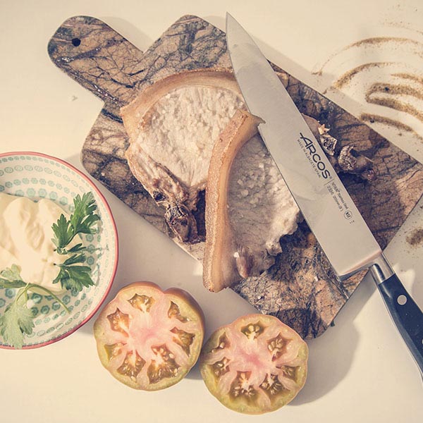 Нож поварской «Ривьера»;сталь нерж.,полиоксиметилен;,L=430/300,B=58мм;черный,металлич.