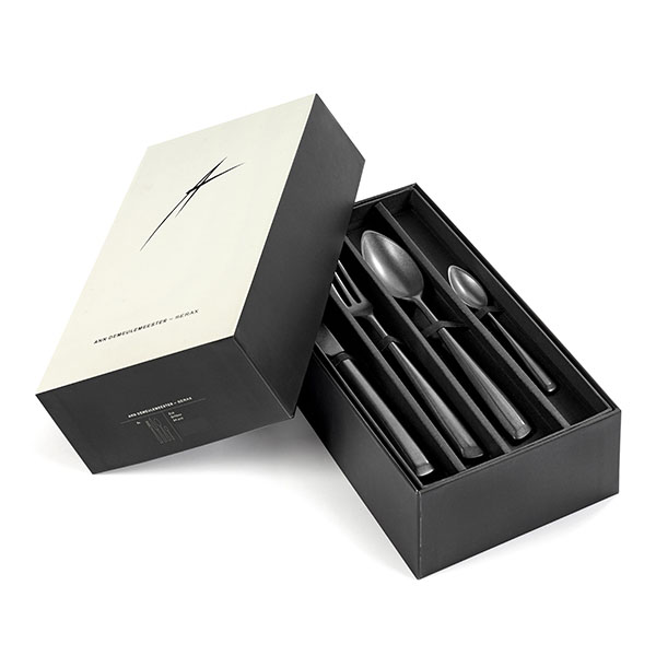 Набор столовых приборов «Зоуи» подарочный[24шт];сталь нерж.;антрацит