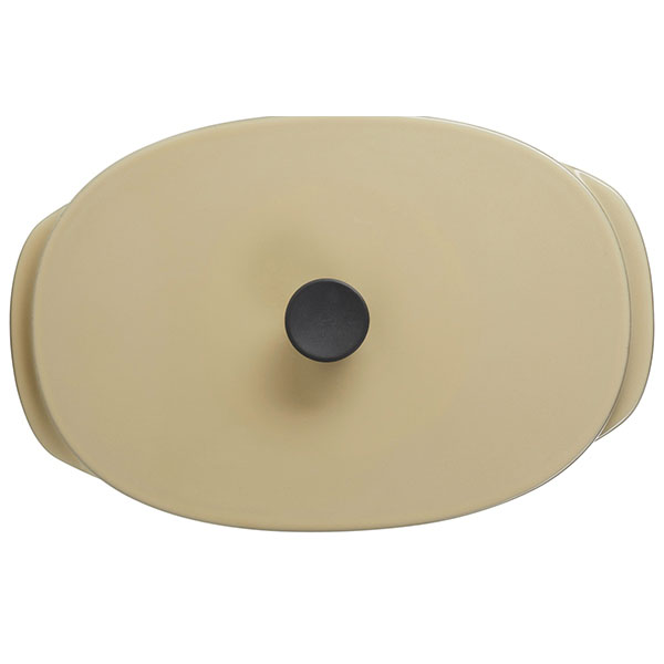 Блюдо для подачи «Карактэр» с крышкой с ручками;керамика;0,55л;,H=68,L=190,B=130мм;бежев.,черный