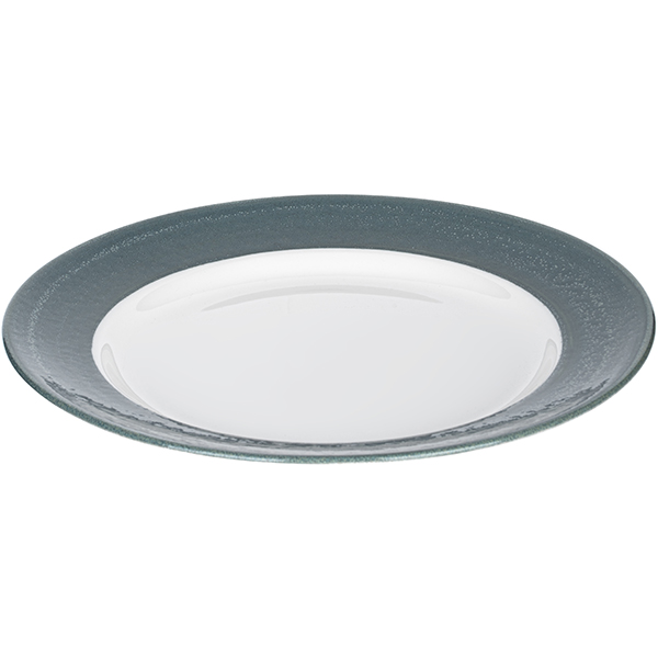 Тарелка «Революшн Эдж Джейд»;фарфор;D=270,H=25мм;белый,зелен.