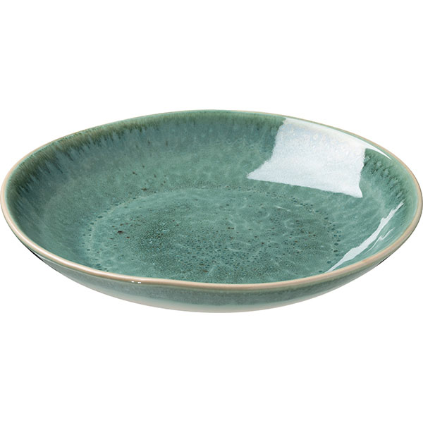 Тарелка глубокая «Эрбосо Реативо» для плова;фарфор;1,5л;D=305,H=15мм;бирюз.,бежев.