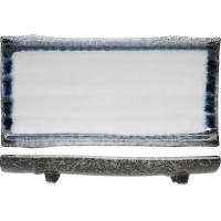 Блюдо для подачи;керамика;,H=35,L=245,B=125мм;белый,серый