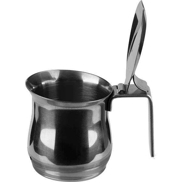 Молочник с крышкой;сталь нерж.;70мл;D=55,H=70мм;серебрист.