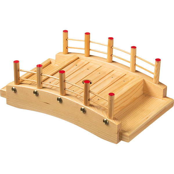 Блюдо для суши «Мостик»;сосна;,H=10,L=25,B=16,5см;бежев.,золотой