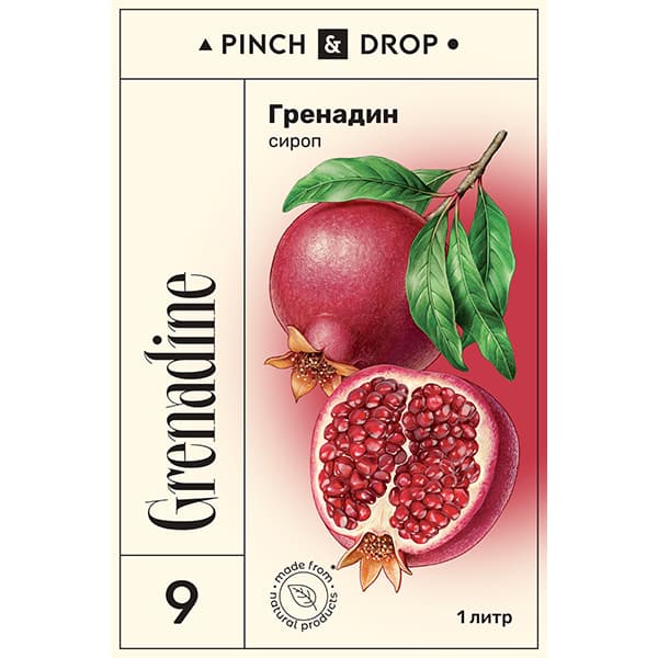 Сироп «Гренадин» Pinch&Drop;стекло;1л;D=85,H=330мм;красный