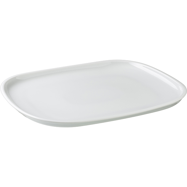 Блюдо «Капри» прямоугольное;фарфор;,L=31,B=26см;белый