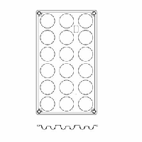 Форма кондитерская [18ячеек];силикон;D=40,H=5,L=295,B=175мм;кирпичн.