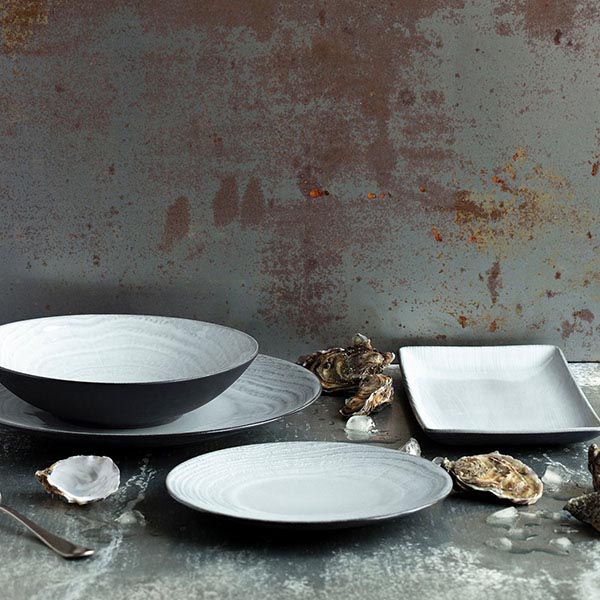 Тарелка глубокая «Вайт Сэнд»;керамика;,H=57мм;бежев.,черный