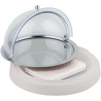 Поднос фуршетный на подставке с охлаждающим элементом, без крышки;пластик,сталь нерж.;D=38/44,H=6см