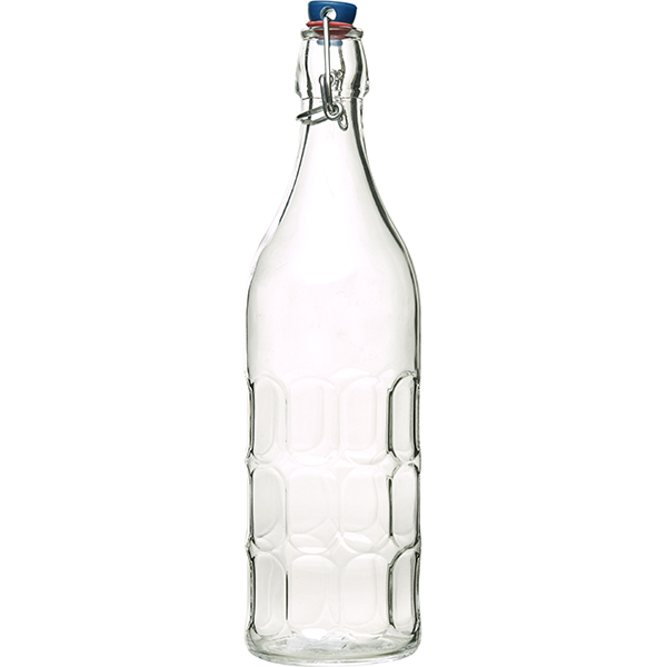 Бутылка для масла и уксуса «Мореска» с пробкой;стекло,металл;1,06л;D=85,H=315мм;прозр.,металлич.