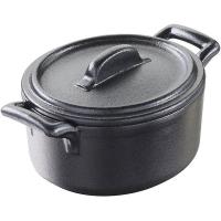 Кастрюля для запекания с крышкой;керамика;250мл;,H=65,L=110,B=100мм;черный