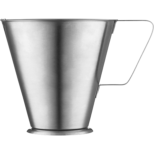 Стакан мерный «Проотель» с ручкой;сталь нерж.;2л;D=17,H=17,5см;серебрист.