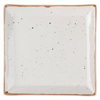Тарелка «Пунто Бьянка» квадратная;фарфор;,L=22,B=22см;белый,черный
