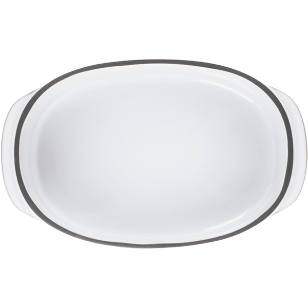 Блюдо «Карактэр» прямоугольное с ручками;керамика;0,55л;,H=5,L=19,B=13см;белый