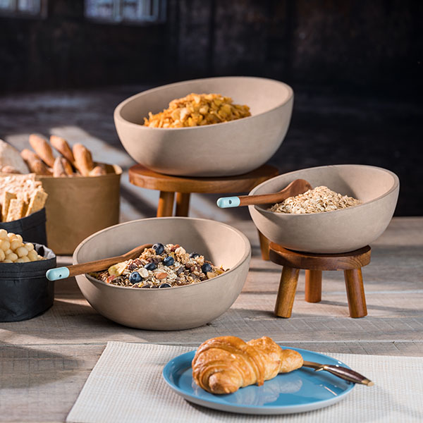 Салатник «Элемент»;бетон;2,5л;D=295,H=85мм;серый