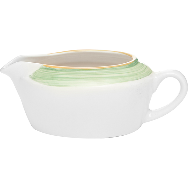 Соусник «Рио Грин»;фарфор;130мл;белый,зелен.