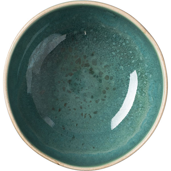 Розетка «Эрбосо Реативо»;фарфор;200мл;D=105,H=50мм;малахит.,кремов.