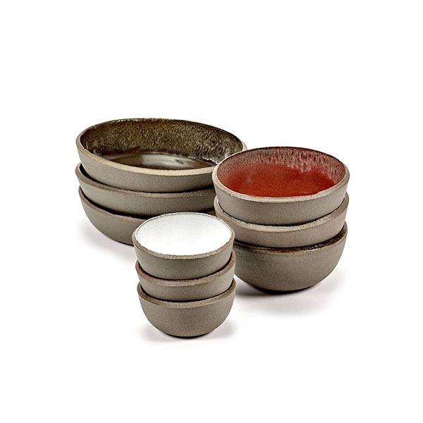 Салатник;бетон;D=210,H=45мм;красный,серый