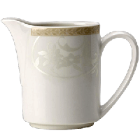 Молочник «Антуанетт»;фарфор;142мл;D=53,H=100,L=110,B=50мм;белый,олив.