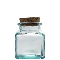 Банка «Пучадос» квадратная с крышкой;стекло,пробка натур.;0,5л;,H=11,L=9,B=9см;прозр.