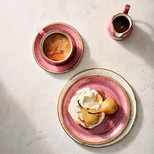 Блюдце «Крафт Распберри»;фарфор;D=110/40,H=13мм;розов.