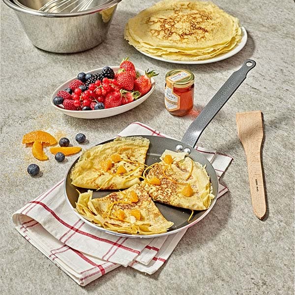 Сковорода для блинов «Шок Классик»;алюмин.,тефлон;D=220,H=25,L=420мм;черный,серебрян.