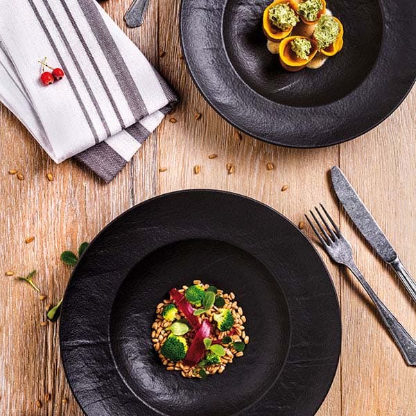 Блюдо для комплимента «Вулкания»;фарфор;D=15см;черный