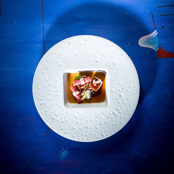 Тарелка глубокая «Минерал» с квадратной выемкой;фарфор;D=23,7см;белый